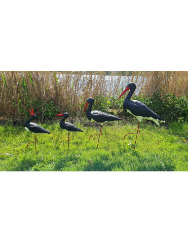Figurine décorative Cigogne Petite Noir H: 46 cm de Jardin décoration extérieure