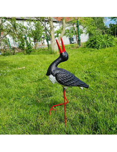 Figurine décorative Cigogne Cliquetis Petite Noir H: 57 cm de Jardin décoration extérieure 2