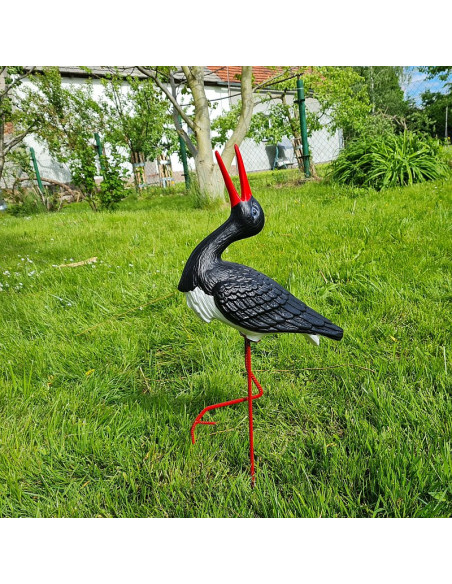 Figurine décorative Cigogne Cliquetis Petite Noir H: 57 cm de Jardin décoration extérieure