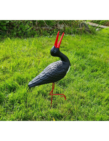 Figurine décorative Cigogne Cliquetis Petite Noir H: 57 cm de Jardin décoration extérieure