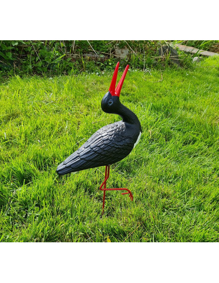 Figurine décorative Cigogne Cliquetis Petite Noir H: 57 cm de Jardin décoration extérieure