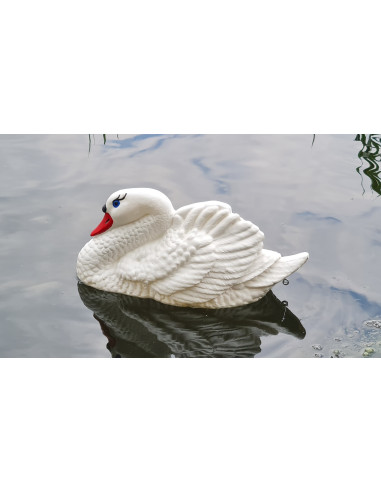 Young Swimming Swan H: 20cm Sculpture Statue Figure