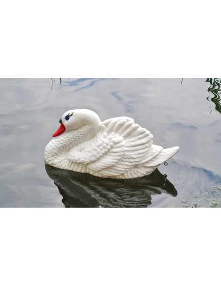 Young Swimming Swan H: 20cm Sculpture Statue Figure
