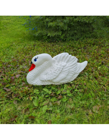 Young Swimming Swan H: 20cm Sculpture Statue Figure