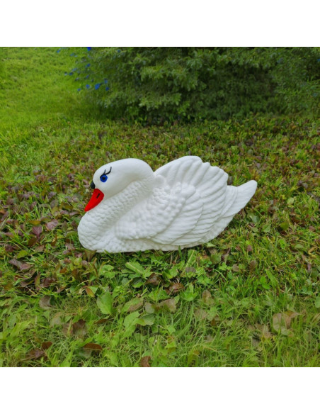 Young Swimming Swan H: 20cm Sculpture Statue Figure