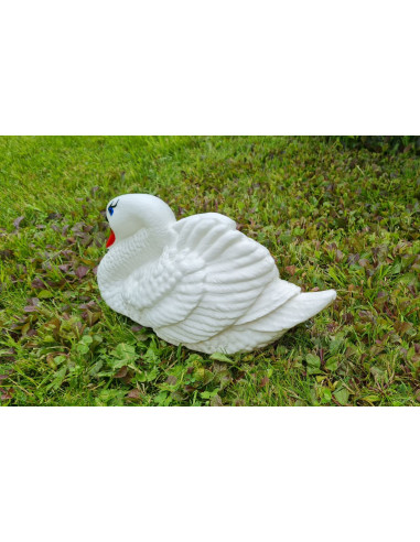 Young Swimming Swan H: 20cm Sculpture Statue Figure