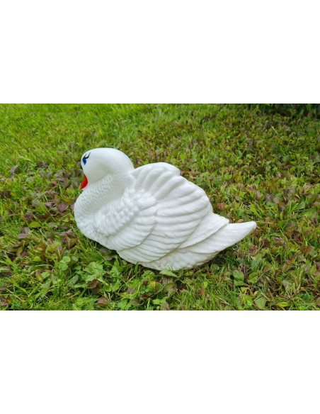 Young Swimming Swan H: 20cm Sculpture Statue Figure