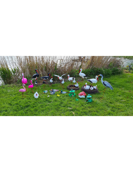 Flamingos Family 2 Flamingos Sculpture Statue Figure
