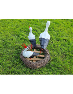 Figurine décorative nid de Cigogne 3 cigognes H: 75cm de Jardin décoration Figure 2