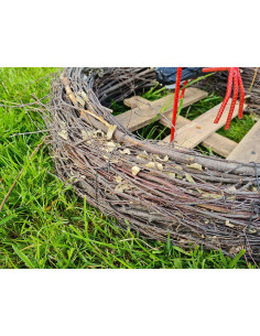 Figurine décorative nid de Cigogne 3 cigognes Noires H: 75cm de Jardin décoration extérieure 2