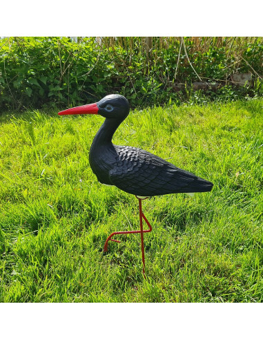 Figurine décorative Famille DE 4 Cigognes air Noir Cigogne de Jardin décoration extérieure