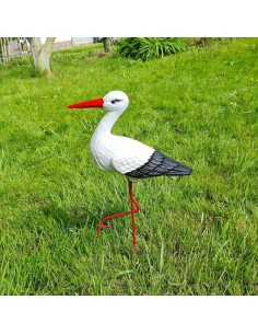 Cigogne Petite pour jardin H: 46cm - Figurine cigogne plastique 2
