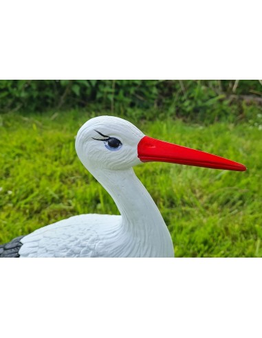Cigogne Petite pour jardin H: 46cm - Figurine cigogne plastique