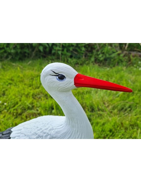 Cigogne Petite pour jardin H: 46cm - Figurine cigogne plastique