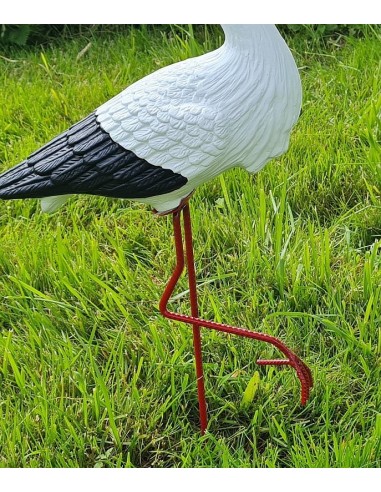 Cigogne Petite pour jardin H: 46cm - Figurine cigogne plastique