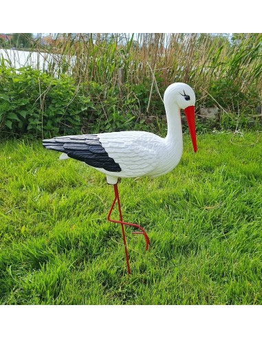 Figurine Cigogne Médiocre H: 75cm en Plastique pour Jardin