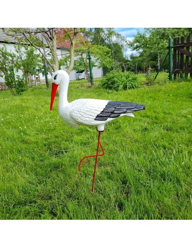 Figurine Cigogne Médiocre H: 75cm en Plastique pour Jardin