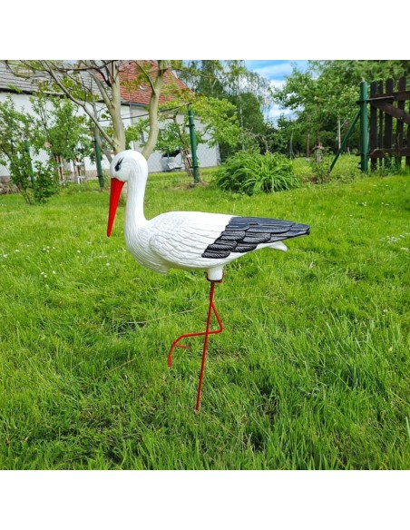Figurine Cigogne Médiocre H: 75cm en Plastique pour Jardin