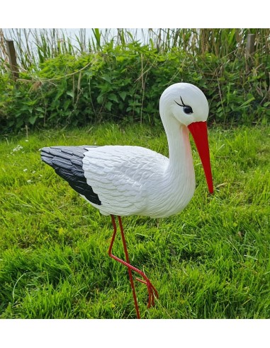 Figurine Cigogne Médiocre H: 75cm en Plastique pour Jardin
