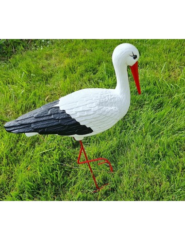 Figurine Cigogne Médiocre H: 75cm en Plastique pour Jardin