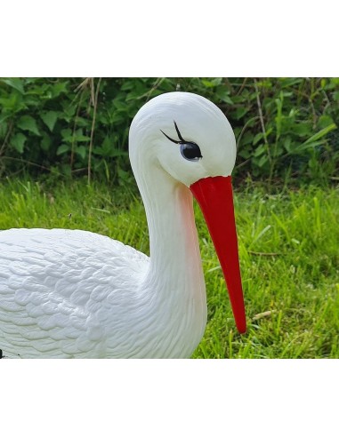 Figurine Cigogne Médiocre H: 75cm en Plastique pour Jardin