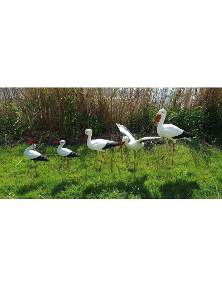 Figurine Cigogne Médiocre H: 75cm en Plastique pour Jardin