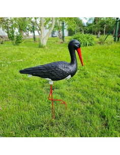 Cigogne Noire Moyenne  H:75 cm en Plastique pour Jardin