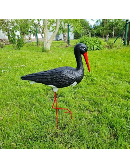 Cigogne Noire Moyenne  H:75 cm en Plastique pour Jardin