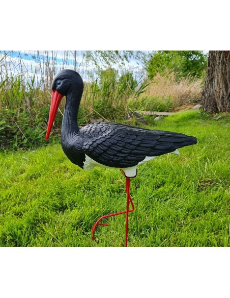 Figurine Cigogne Noire Médiocre H:75 cm en Plastique pour Jardin