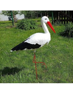 Grande figurine cigogne en plastique pour jardin H: 88 cm