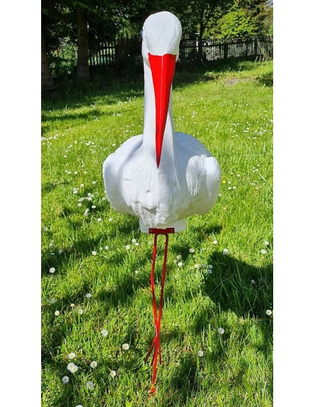 Grande figurine cigogne en plastique pour jardin H: 88 cm