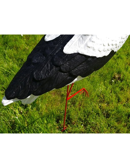 Grande figurine cigogne en plastique pour jardin H: 88 cm