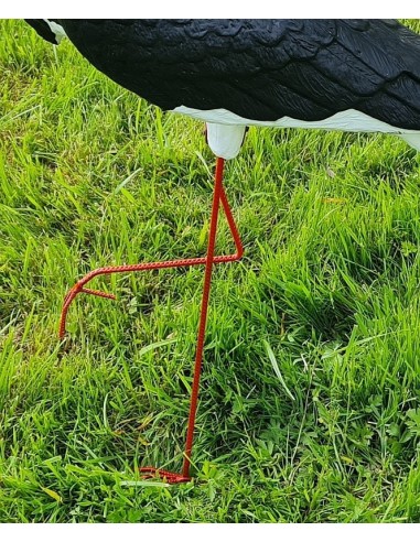 Grande figurine cigogne noire en plastique - Statue de jardin H: 88 cm