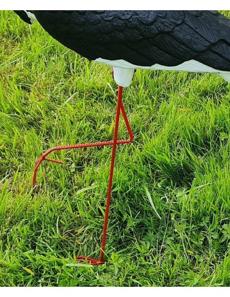 Grande figurine cigogne noire en plastique - Statue de jardin H: 88 cm