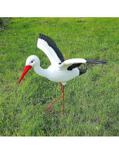 Cigogne Volante H: 75cm – Figurine cigogne plastique pour jardin