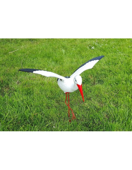 Cigogne Volante H: 75cm – Figurine cigogne plastique pour jardin