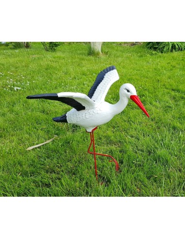 Cigogne Volante H: 75cm – Figurine cigogne plastique pour jardin