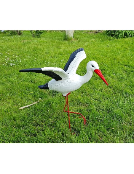 Cigogne Volante H: 75cm – Figurine cigogne plastique pour jardin