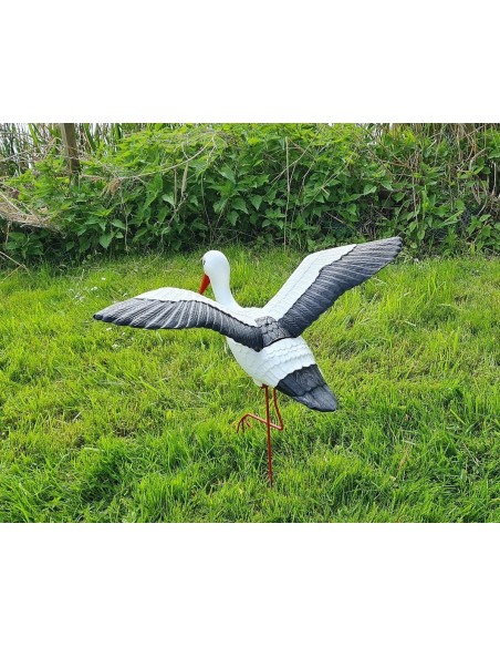 Cigogne Volante H: 75cm – Figurine cigogne plastique pour jardin