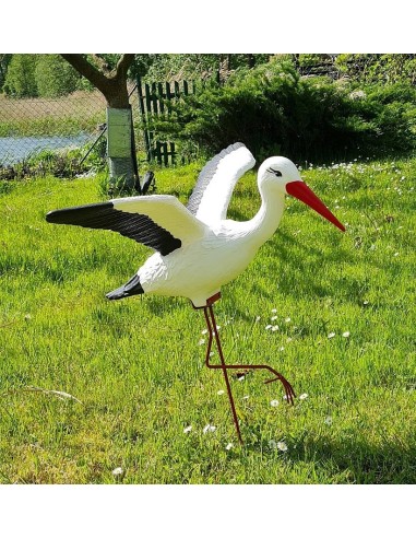 Cigogne Volante H: 75cm – Figurine cigogne plastique pour jardin