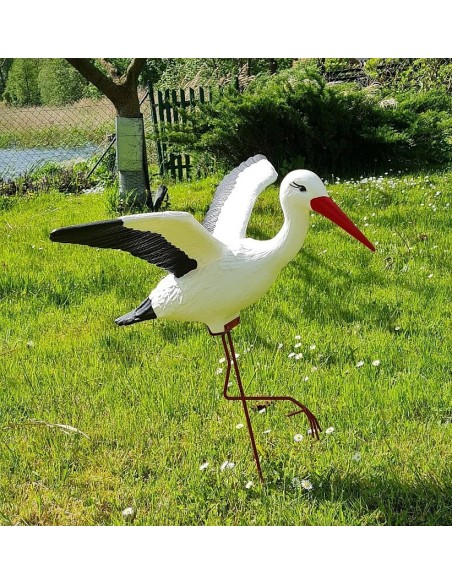 Cigogne Volante H: 75cm – Figurine cigogne plastique pour jardin