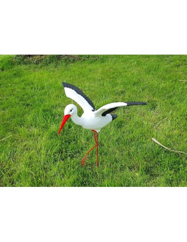 Cigogne Volante H: 75cm – Figurine cigogne plastique pour jardin