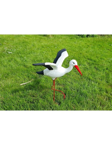 Cigogne Volante H: 75cm – Figurine cigogne plastique pour jardin