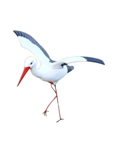 Cigogne Volante H: 75cm – Figurine cigogne plastique pour jardin