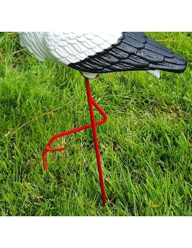 Figurine Cigogne Cliquetis H: 57cm en Plastique pour Jardin
