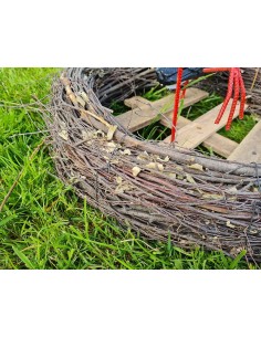 Nid de Cigogne Artificiel Famille 3 Cigognes Noires H: 70cm - Décoration Jardin 2