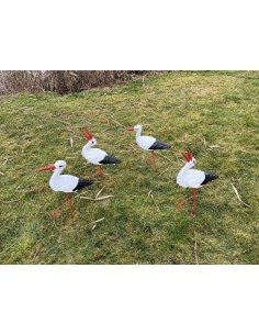 Lot de 4 Cigognes : 2 Petites + 2 Cliquetis (Jardin)