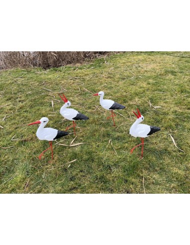 Lot de 4 Cigognes : 2 Petites + 2 Cliquetis (Jardin)
