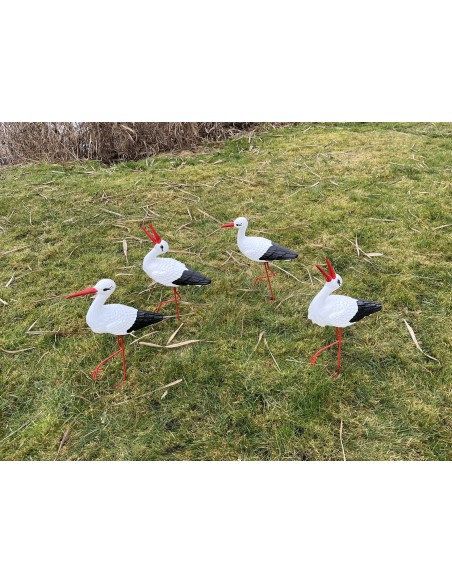 Lot de 4 Cigognes : 2 Petites + 2 Cliquetis (Jardin)