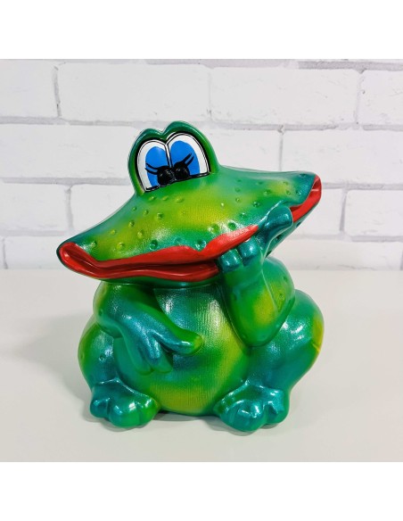 Sculpture Grenouille Rigolote aux Lèvres Rouges – Déco Jardin